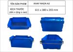 Thùng nhựa đặc A2 kích thước 610x380x203mm có quai sắt